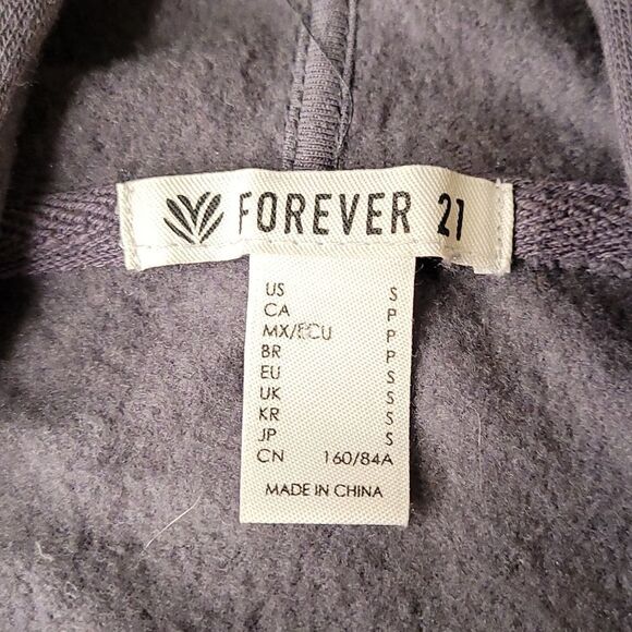 Forever 21 gray hooded sweatshirt sz small - Picture 12 of 13